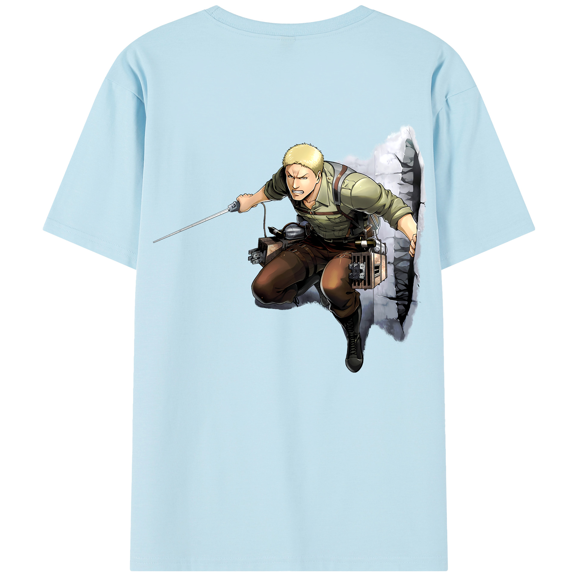 （画像用） 進撃の巨人 ライナー・ブラウン Attack on Titan Reiner Braun 綿100％半袖Tシャツ（背面プリント）